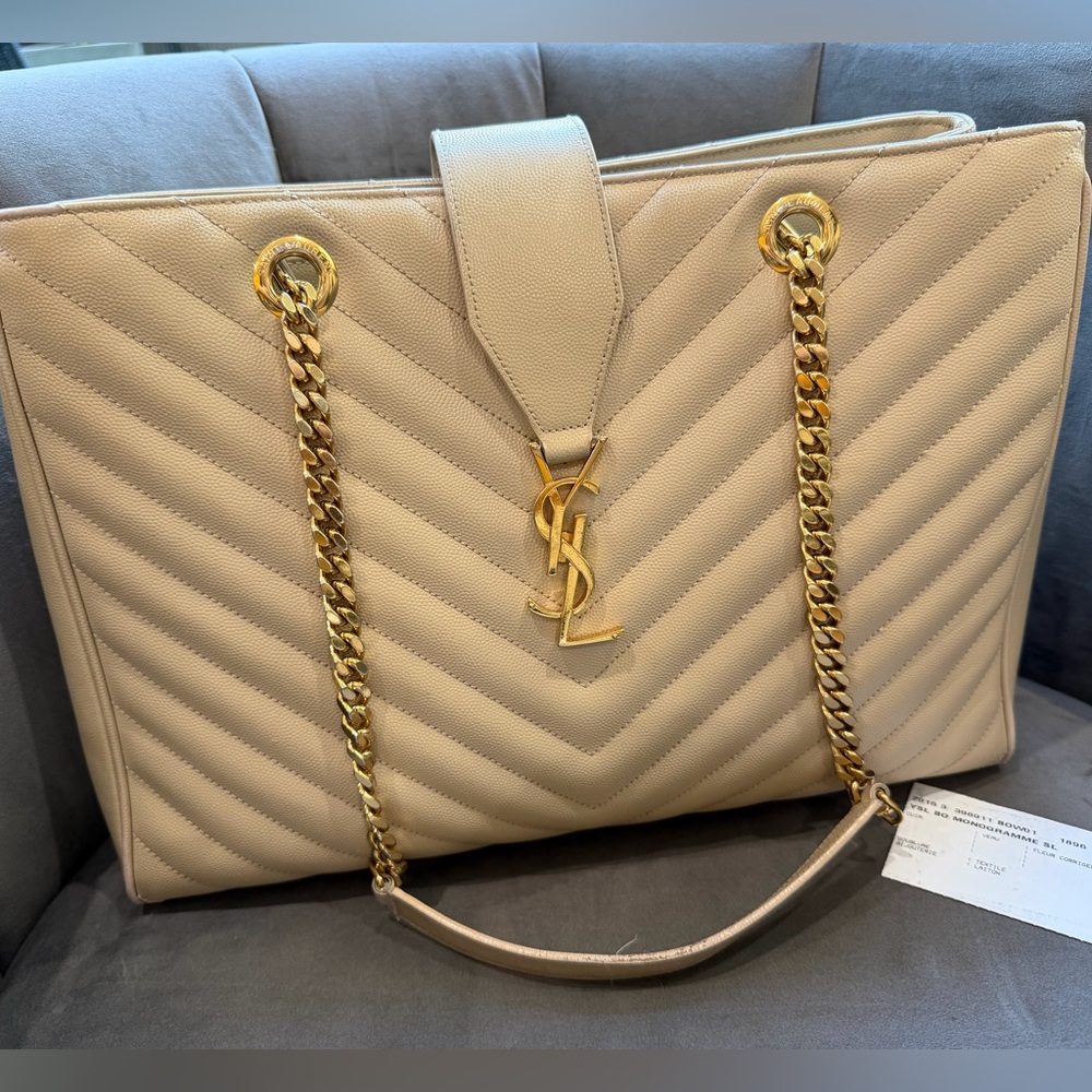 Reserved -YSL Shoulder Monogram Shopping Tote Bag - Picture 4 of 17